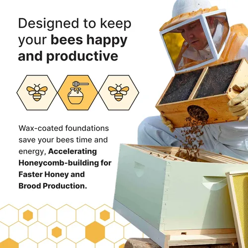 Miniatura 5 de Kit completo de colmena de abejas, sin pintar, ensamblado, fabricado en los Estados Unidos