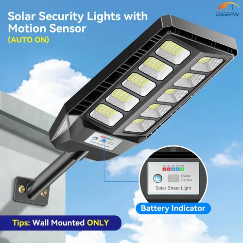 Miniatura 3 de Deepn Farolas solares para exteriores, luces solares de grado comercial para exteriores, impermeables, luz LED de estacionamiento del atardecer al