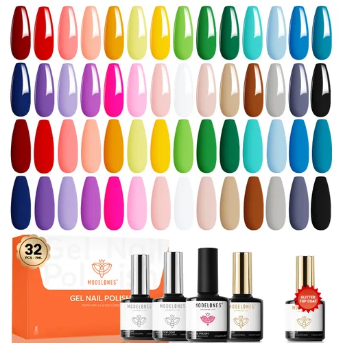 Miniatura 11 de Modelones Kit de estampado de uñas a cuadros de 16 piezas, sello de punta francesa, esmalte de gel de pintura blanca y negra, a prueba de polvo