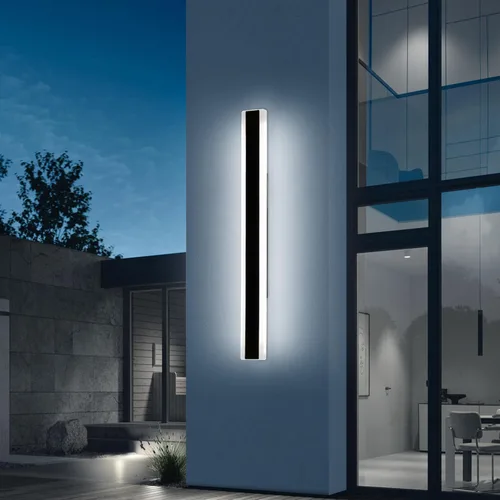 Miniatura 99 de Luz de pared exterior moderna de 47 pulgadas, accesorios de iluminación exterior de acrílico negro de 3000K, montaje en pared, luces de porche