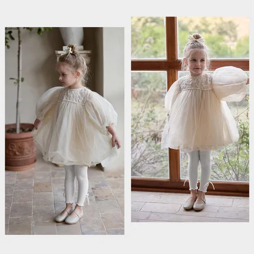 Miniatura 11 de Medias de punto trenzado para bebé niña con lazo sin costuras, mallas de algodón para bebés