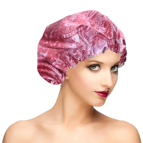 Miniatura 21 de Gorros de ducha para mujer, extra grande, ajustable, impermeable, reutilizable, gorro de ducha para mujeres y niñas, cabello largo y grueso, gorros