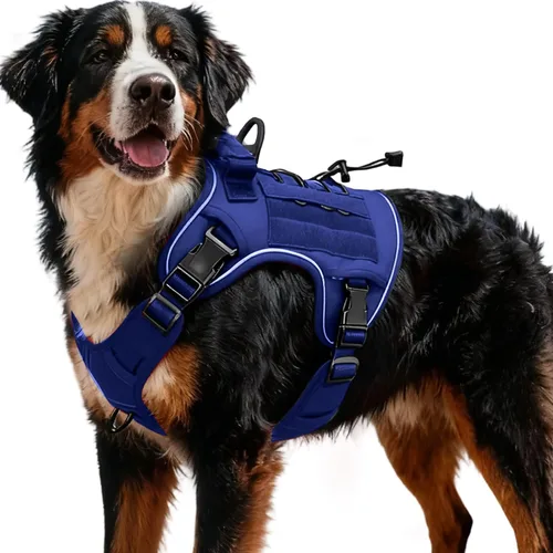 Miniatura 88 de Arnés táctico para perros grandes, chaleco reflectante ajustable sin tirones con sistema Molle, control de grado militar K9 para entrenamiento