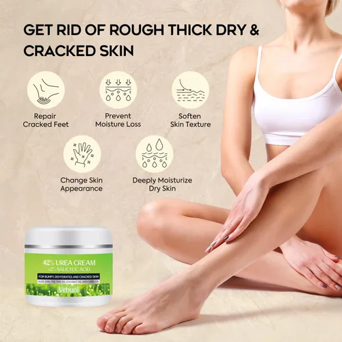 Miniatura 2 de Crema de urea 42% para pies, ácido salicílico, 4 onzas, removedor de callos mejorado para pies, rodillas y codos, hidrata y suaviza la piel, exfolia
