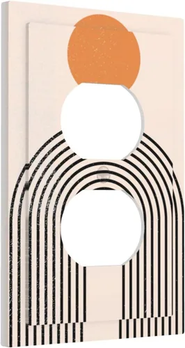 Miniatura 22 de Cubiertas Decorativas para Placas de Interruptor Abstracto Moderno de Mediados de Siglo Arco Boho Sol Dorado Hoja 1 Gang Placa de Pared Cubierta