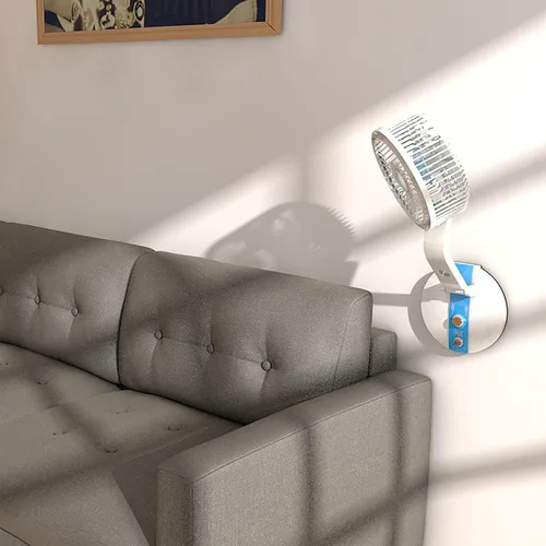 Miniatura 2 de Ventilador solar plegable para exteriores, carga USB, lámpara colgante de pared, dormitorio de estudiantes, oficina, ventiladores eléctricos, Dorado
