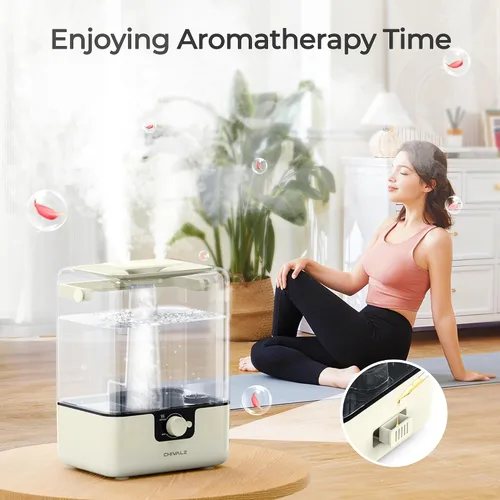 Miniatura 5 de CHIVALZ Humidificadores para dormitorio, humidificadores de niebla fría de 6 L para guardería, silenciosos de 26 dB, tiempo de funcionamiento de 50