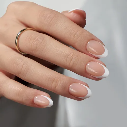Miniatura 16 de BTArtbox Uñas Postizas Blancas Cortas a Presión - Uñas Postizas de Gel Suave en Forma de Almendra, Uñas Blancas con Pegamento para Uñas, Uñas