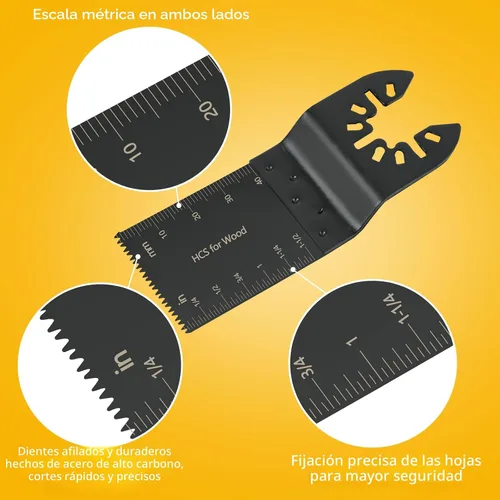 Miniatura 3 de CaRoller 100 Piezas hojas de sierra oscilantes, cuchillas de herramientas oscilantes universales, kits de cuchillas multiherramienta para madera