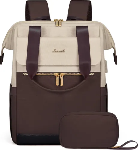 Miniatura 43 de LOVEVOOK - Mochila de computadora portátil para mujeres y niñas, mochila de 15.6 pulgadas impermeable para estudiantes, linda bolsa para libros