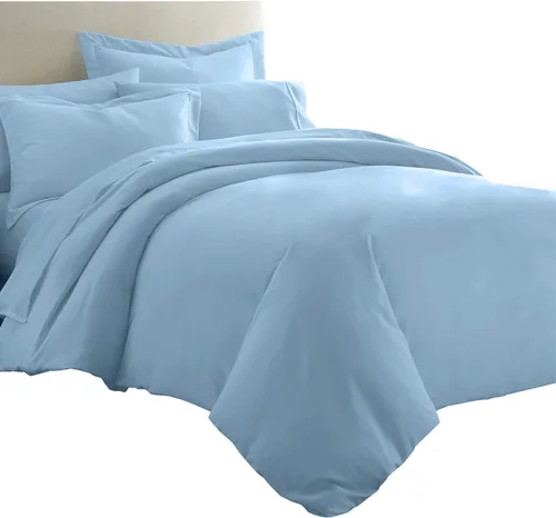 Miniatura 4 de Royal Tradition Juego de ropa de cama de viscosa de bambú sólido de 7 piezas, funda de edredón y fundas de almohada con sábanas, color beige