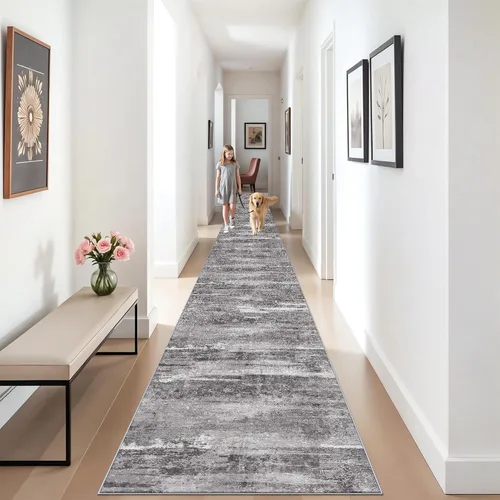 Miniatura 49 de Alfombra lavable para pasillo de 3 x 12 pulgadas, alfombras abstractas modernas con parte trasera antideslizante, alfombra ultra suave para cocina