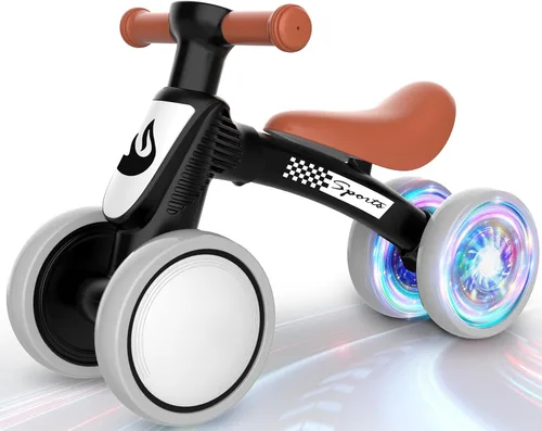 Bicicleta de equilibrio para bebés con iluminación colorida de WETIFY para niños de 1 año, regalos para niños, bicicleta de equilibrio para niños