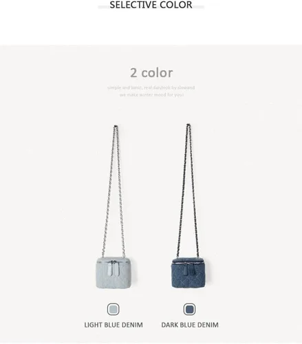 Miniatura 4 de Fishion Small Corssbody Pouch for Women Waist Chain Bag Cosmetic Denim Advanced Shoulder Bag (Chain strap 42.9")