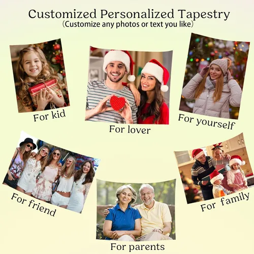 Miniatura 6 de HTYJFIG Tapiz personalizado para subir imágenes, tapiz de fondo personalizado, regalos personalizados para decoración del hogar y dormitorio