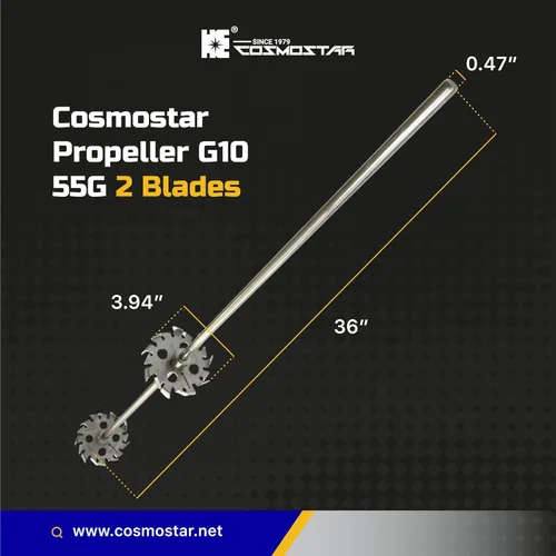 Miniatura 3 de Cosmostar - Hoja de engranaje de mezcla de acero inoxidable, mezclador de pintura de 55 galones, herramientas de hélice para pintura epoxi, resina