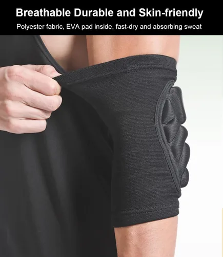 Miniatura 6 de Paquete de 2 coderas para voleibol, protector de codo para béisbol, almohadillas de patinaje, almohadillas para patineta, almohadillas