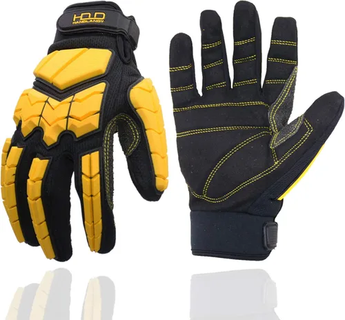 Miniatura 12 de HANDLANDY Anti Vibration Gloves, SBR Padding, TPR Protector, Mechanic Work Gloves