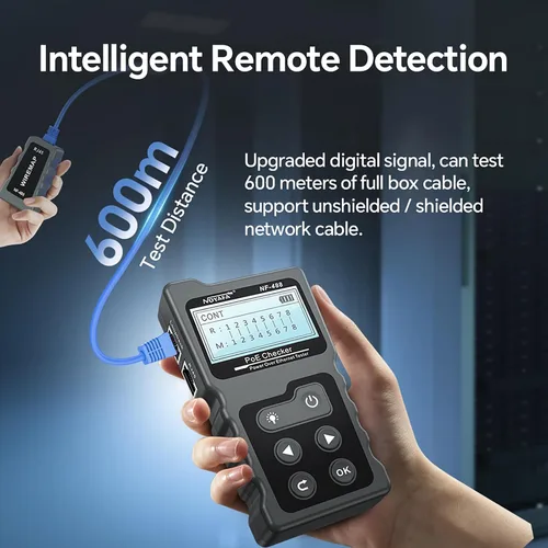 Miniatura 4 de NOYAFA NF-488 - Probador de cable POE para alimentación sobre Ethernet, comprobación de continuidad de cable de red, detector de bucle invertido POE