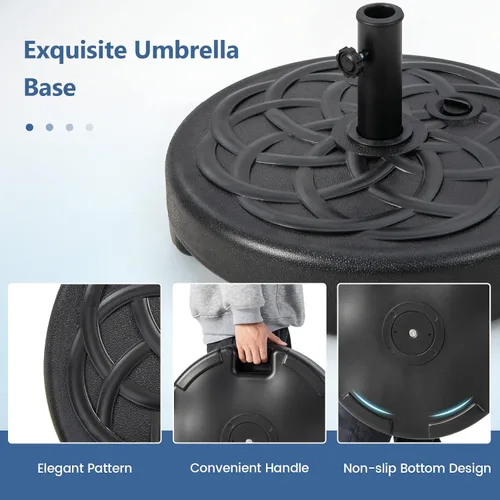 Miniatura 7 de Tangkula Soporte de base de paraguas rellenable, relleno de agua y arena, soporte de peso resistente para sombrilla de patio de 1.5 a 1.9 pulgadas