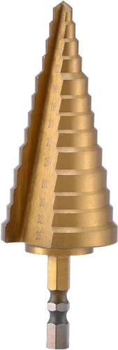 KATUR Broca escalonada de titanio HSS en espiral, broca Unibit para cortar agujeros de perforación en acero, hoja de metal, múltiples agujeros