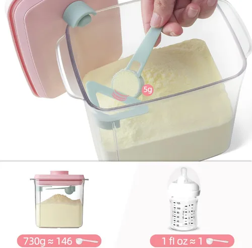 Miniatura 4 de Ankou Contenedor de fórmula - 1700ml Dispensador de fórmula hermético con un botón, contenedor portátil de leche en polvo, contenedor de 57.5 fl oz