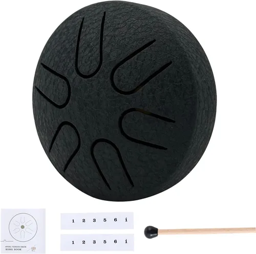 Miniatura 16 de Yahpetes Tambor de lengua de acero, instrumento de percusión musical, tambor de lluvia de metal para exterior, 6 pulgadas, 11 notas, tecla C