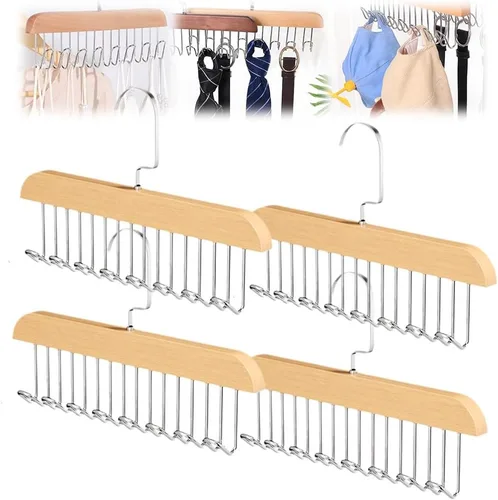 Miniatura 10 de Perchero antideslizante con múltiples ganchos, ganchos multifuncionales antideslizantes, soporte para cinturón giratorio de 360 grados con 8 ganchos