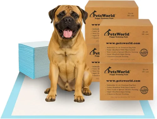 Miniatura 10 de PetsWorld Almohadillas para orina de perro 2XL de 28 x 44 pulgadas, 150 unidades, almohadillas extragrandes para orina de mascotas para perros