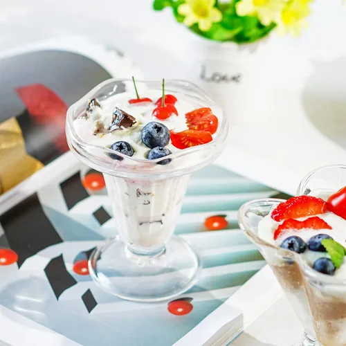 Miniatura 8 de kanpura Juego de 2 cuencos de helado Art Deco de 5 onzas, fondo más grueso, apto para congelador, apto para lavavajillas, elegante diseño