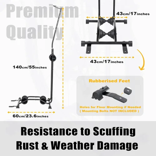 Miniatura 5 de CyclingDeal Soporte vertical para bicicleta – Estante de estacionamiento de piso ajustable vertical y horizontal de alta calidad para bicicletas