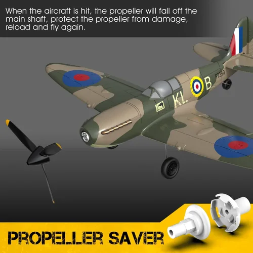 Miniatura 6 de 3 juegos de hélice de 3 palas con protectores de hélice y 3 adaptadores para VOLANTEXRC P51 F4U P40 BF109 Spitfire Airplane nueva versión