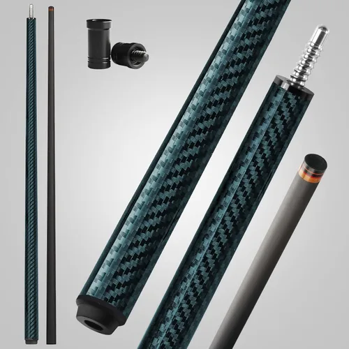 Miniatura 16 de Taco de piscina de fibra de carbono, eje de fibra de carbono premium, palos de billar Pro Taper con punta multicapa, agarre sin envoltura, junta