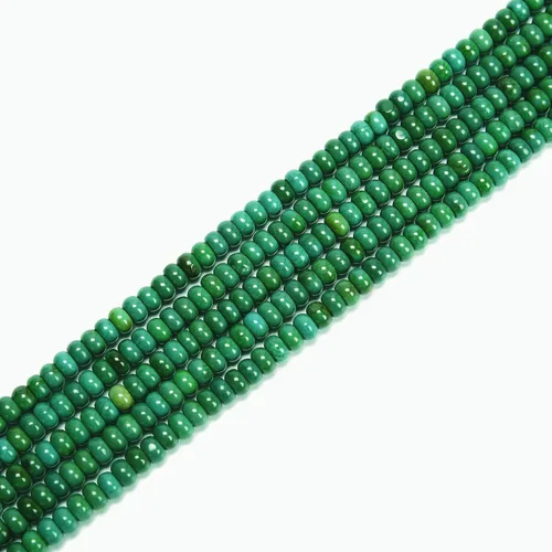Miniatura 2 de JM Design Cuentas redondas lisas de color verde oscuro turquesa de 0.079 x 0.157 in y 15.5 pulgadas para hacer joyas