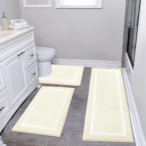 Miniatura 55 de Pauwer Juego de baño, alfombras de baño antideslizantes, alfombras de ducha absorbentes para suelo de baño, bañera y ducha, color azul aguamarina