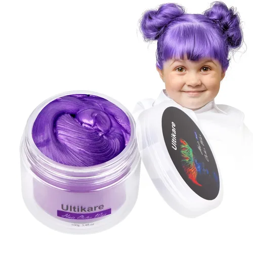 Miniatura 17 de Color de cabello temporal para niños, Ultikare cera para el cabello lavable, cera de tiza natural, crema de barro de arcilla para peinado DIY
