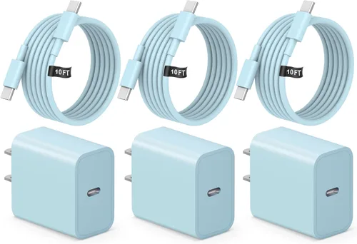 Miniatura 13 de Cargador USB C tipo C de carga rápida de 10 pies de largo para iPhone 17, 16, 15, paquete de 3 cargadores rápidos USB C para iPhone 17/17 Plus/17