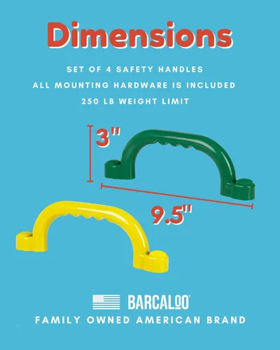 Miniatura 2 de Juego de 4 accesorios de mango de seguridad para exteriores, juego de 2 barras de seguridad verdes y 2 amarillas, equipo para niños, gimnasio