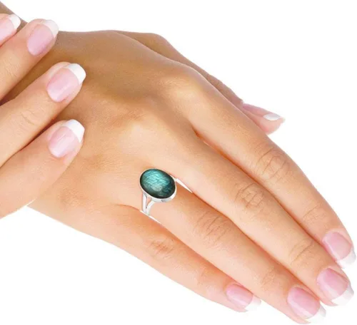Miniatura 2 de Jeweloporium Anillo de plata de ley 925 maciza, hecho a mano para mujer