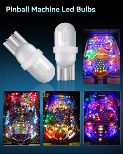 Miniatura 5 de Keiurot Bombilla 555 T10 194 CC CA 6 V 6.3 V para bombillas LED Pinball Arcade Pinball, lámpara de bombilla blanca cálida no polaridad, paquete de 10