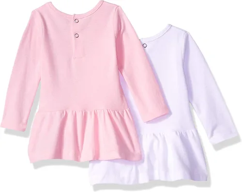 Miniatura 2 de Hanes Baby-Girls Ultimate Baby Flexy Dress Set - 2 vestidos de manga larga con 2 leggings
