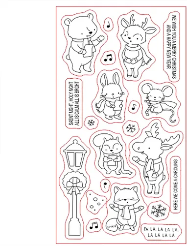 Miniatura 4 de FA La La La - Juego de sellos y troqueles de silicona transparente para hacer tarjetas, plantillas de corte para álbumes de recortes, álbum