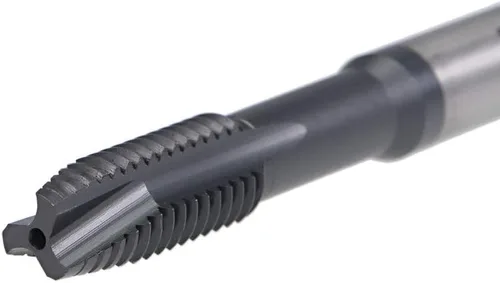 Miniatura 5 de uxcell Grifo roscado de punta espiral M8 x 1.25, tolerancia H2 de acero de alta velocidad recubierto TICN, vástago redondo con extremo cuadrado
