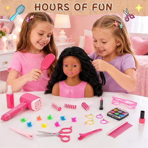 Miniatura 6 de Cabeza de muñeca para peinar el cabello para niños