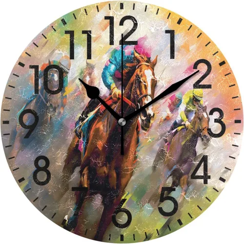 Miniatura 8 de ALAZA Reloj de pared redondo acrílico para decoración del hogar, diseño de mariposa, de tacón alto, color rosa, 9.84 pulgadas, sin tictac, para sala