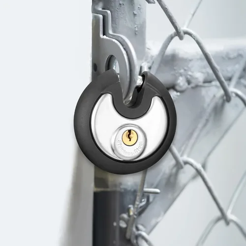 Miniatura 7 de Puroma Candado con llave, cerradura de casillero de acero inoxidable, cerraduras resistentes con 3 llaves, cerradura de unidad de almacenamiento