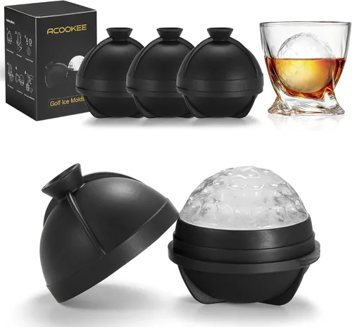Miniatura 8 de ACOOKEE Juego de 2 Moldes Novedosos para Hacer Hielo con Forma de Pelota de Golf, Divertidos Regalos de Golf para Hombres Golfistas, Moldes Redondos