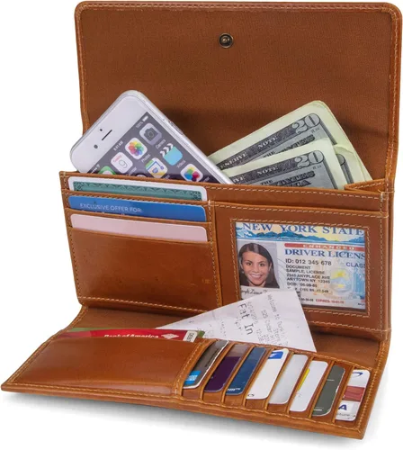 Miniatura 13 de Timberland - Cartera de piel con solapa RFID para mujer, Rojo, talla única