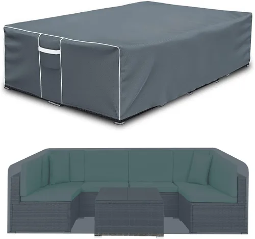 Miniatura 13 de Funda impermeable para muebles de exterior, funda modular para exteriores, fundas rectangulares para patio para juego de muebles de exterior, 110" L