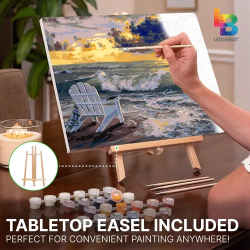 Miniatura 7 de Ledgebay Kit de pintura por números DIY para adultos en lienzo enmarcado: Kit de pintura por números para principiantes a avanzados, los kits